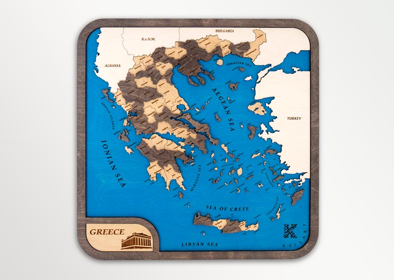 Greek Wooden Maps Menu