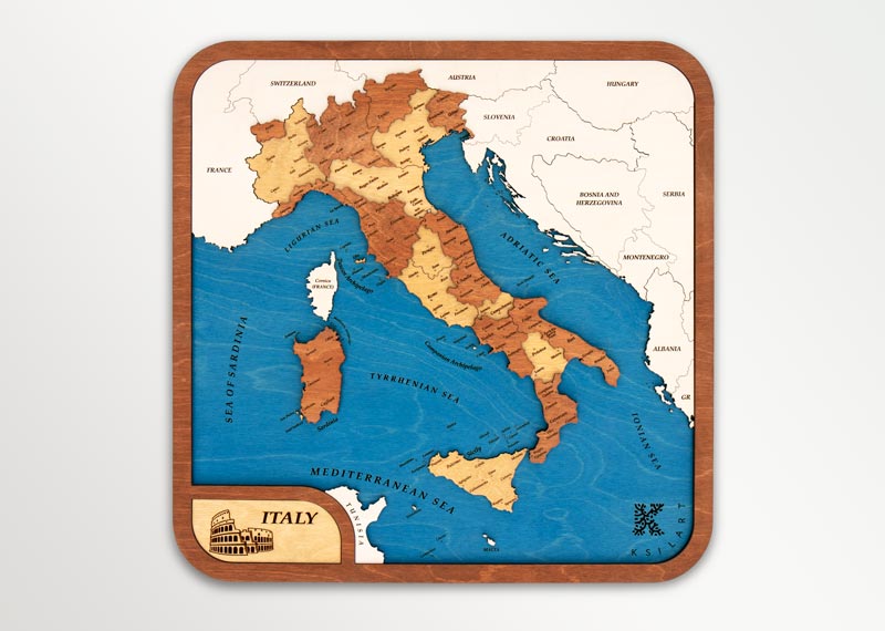 Italian Wooden Maps Menu