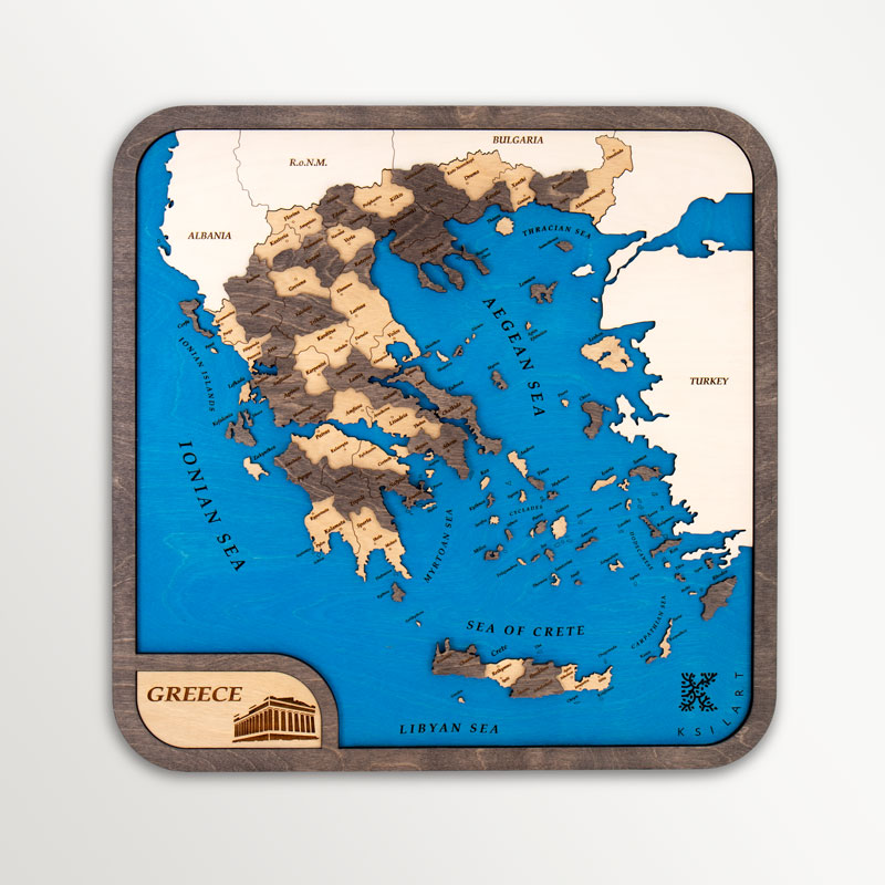 Greek Wooden Maps Menu