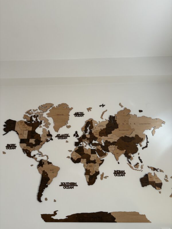 3D Ξύλινος Παγκόσμιος Χάρτης "Walnut" photo review