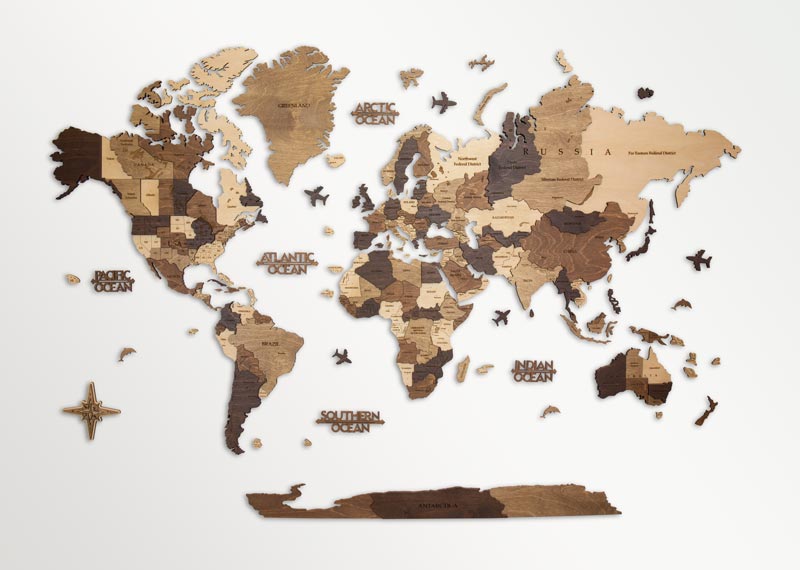 Ξύλινοι παγκόσμιοι χάρτες τοίχου. Κλασική συλλογή ξύλινων παγκόσμιων χαρτών. Ksilart. Διακόσμηση τοίχου