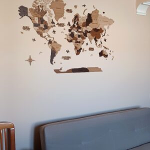 3D Ξύλινος Παγκόσμιος Χάρτης "Obsidian Veneered Edition" photo review