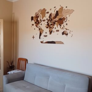 3D Ξύλινος Παγκόσμιος Χάρτης "Obsidian Veneered Edition" photo review