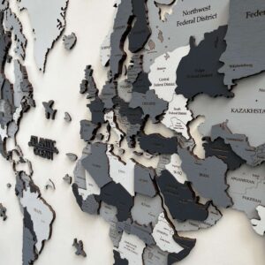 3D Wooden World Map "Urban Camo" photo review