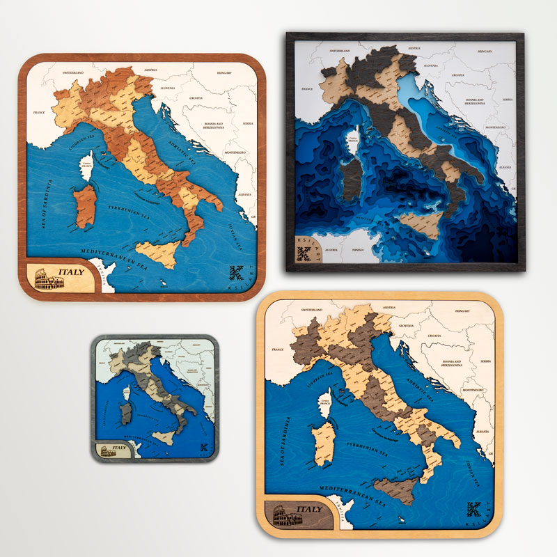 All Italy Wooden Maps Menu