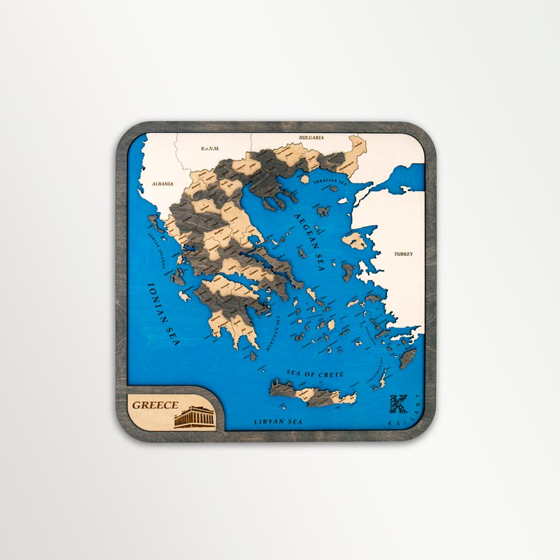 Menu For Mini Greece Wooden Maps