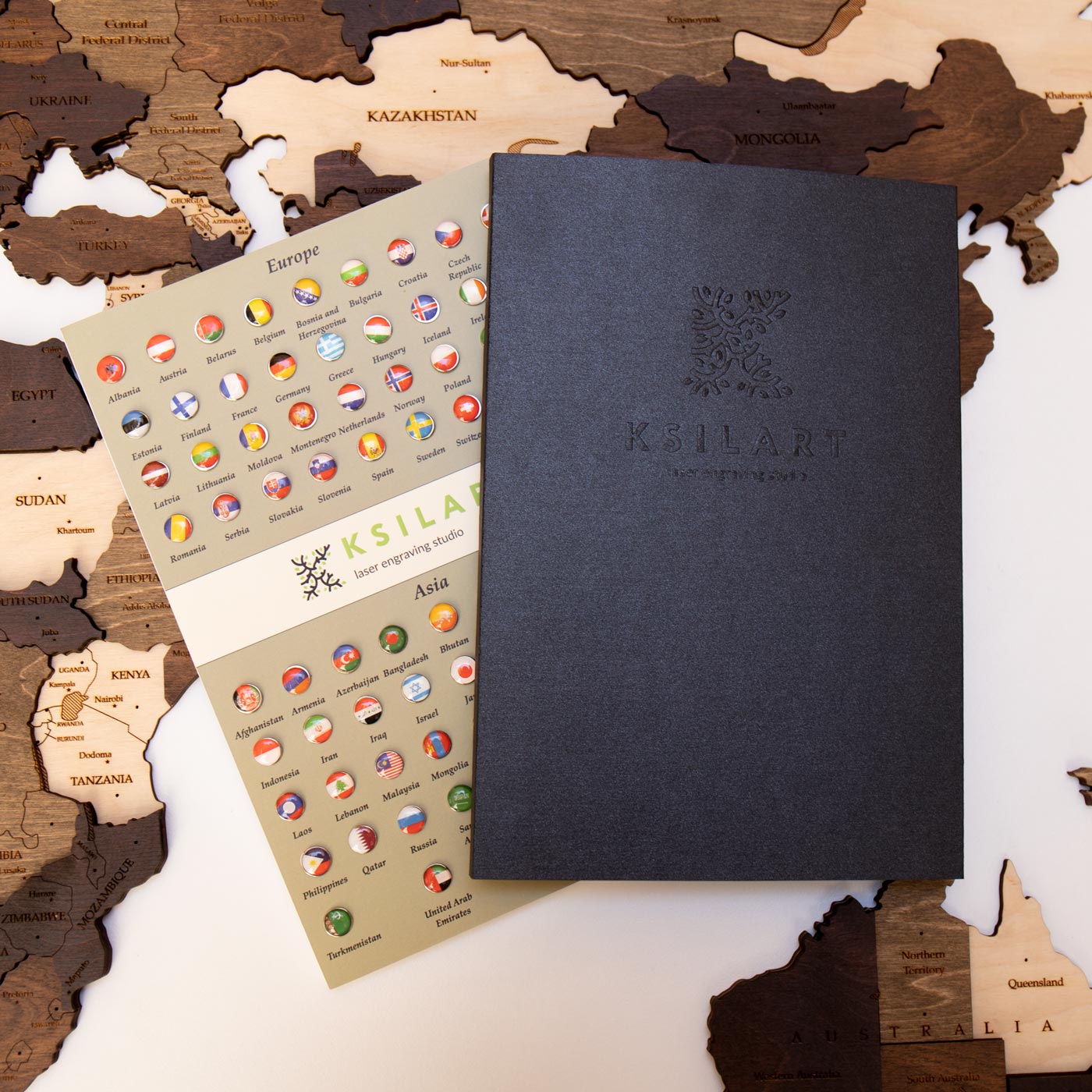 Flag Push Pins Accessories for wooden world maps