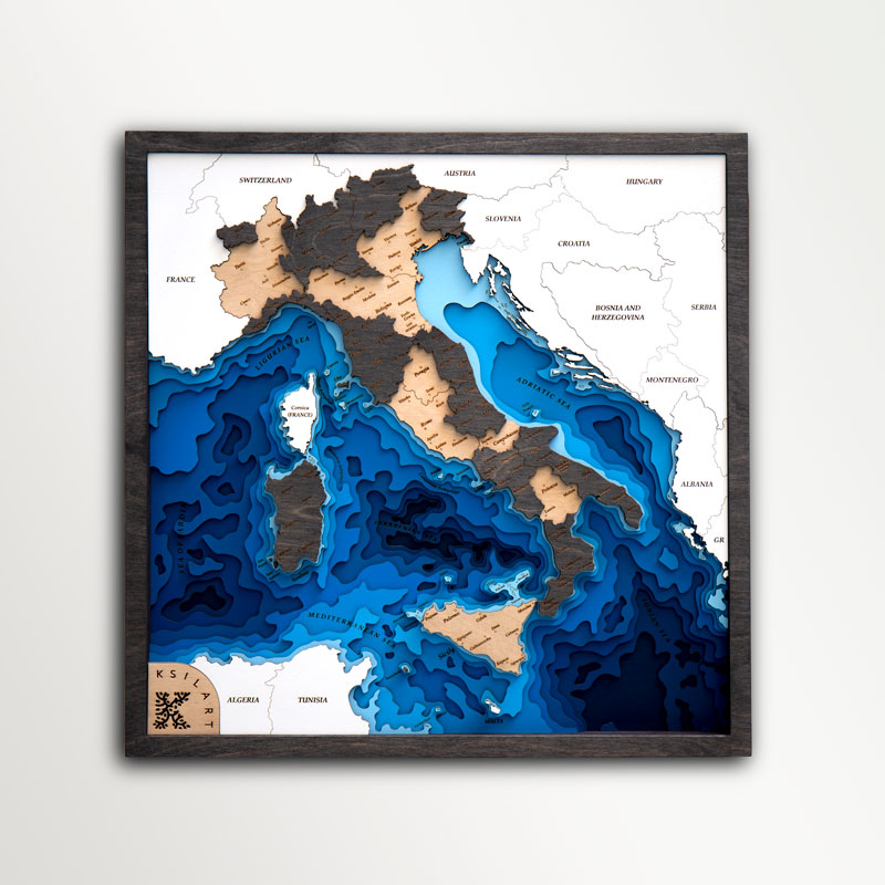 Menu For Layered Italy Wooden Maps