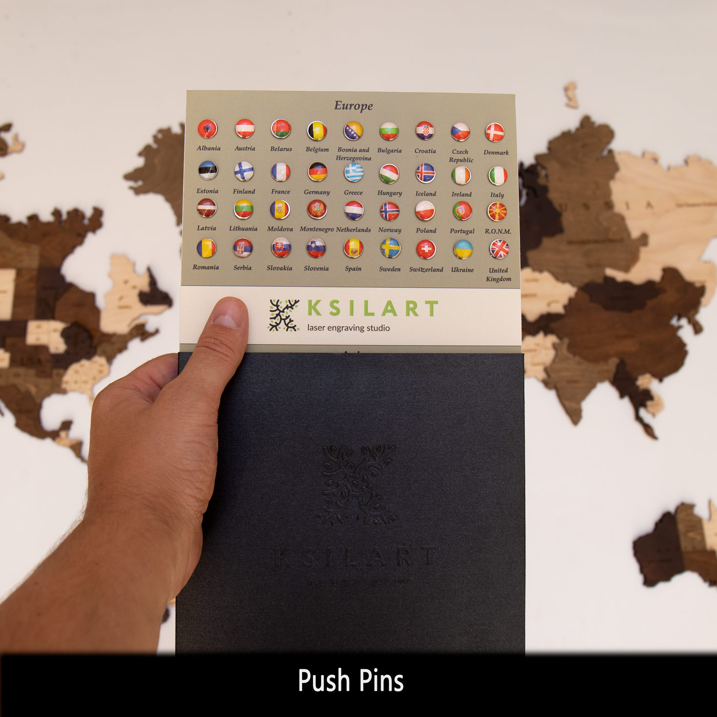 Flag Push Pins Accessories for wooden world maps
