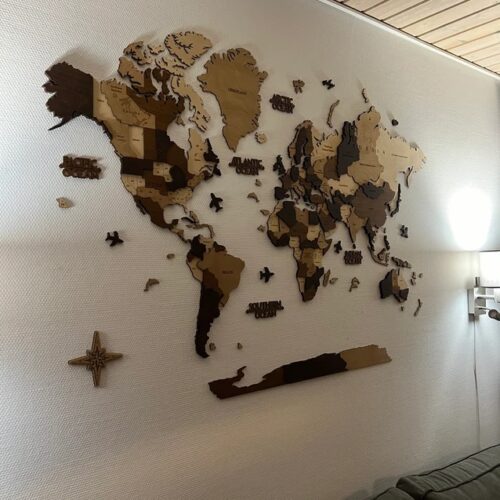 3D Wooden World Map "Walnut" photo review